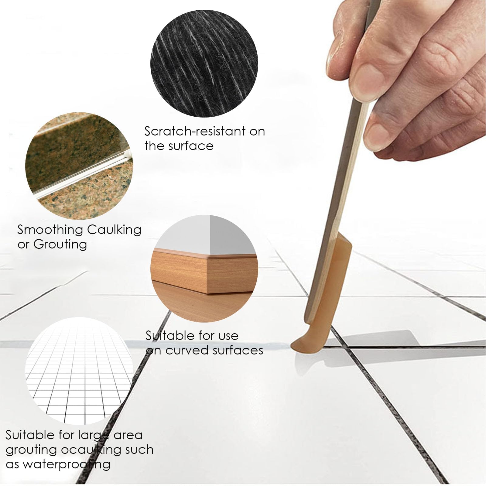 Amazleer Silicone Caulking Tool Kit, 9 Pcs, 4 Sizes of Rubber Sealant Finishing Tools - Image 4
