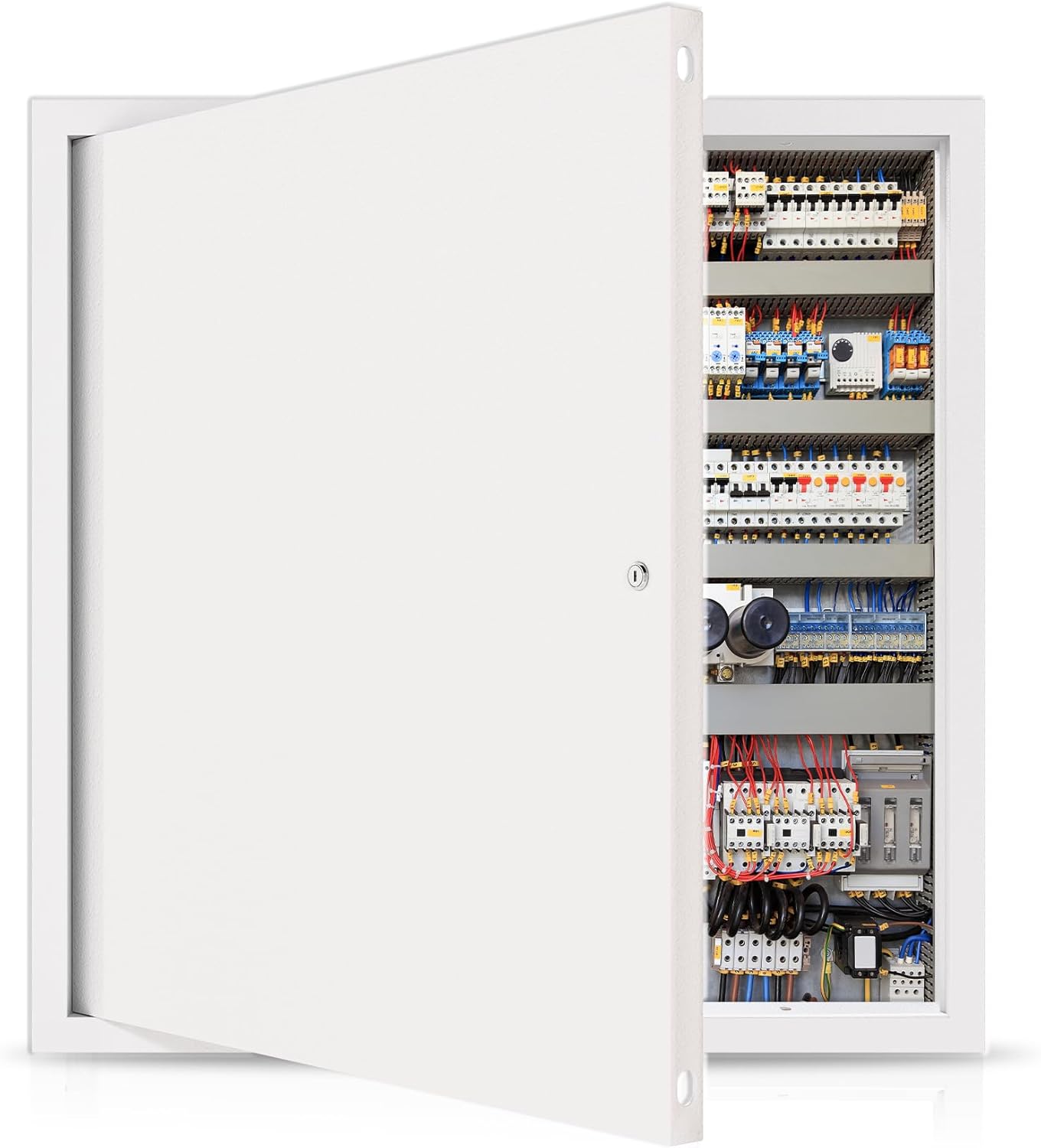 Thick 1mm 20 x 20 Access Panel for Drywall – Heavy-Duty Metal Access Door with Screwdriver Latch, Rust-Proof Attic/Plumbing/Ceiling Access Panel for Drywall for Flush Wall & Ceiling Installation White 20" x 20"