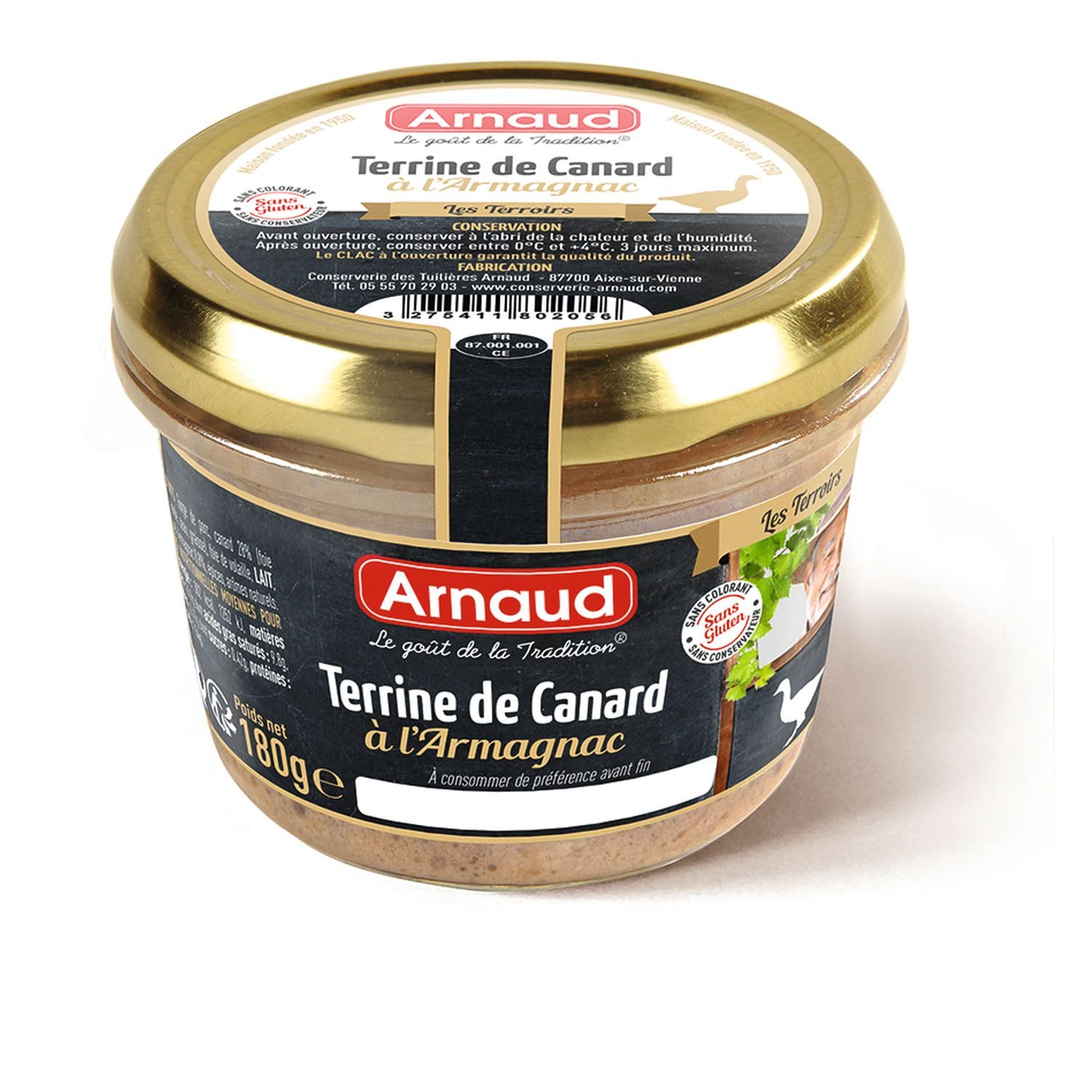 Lot 3x Terrine de canard à l'Armagnac - Bocal 180g