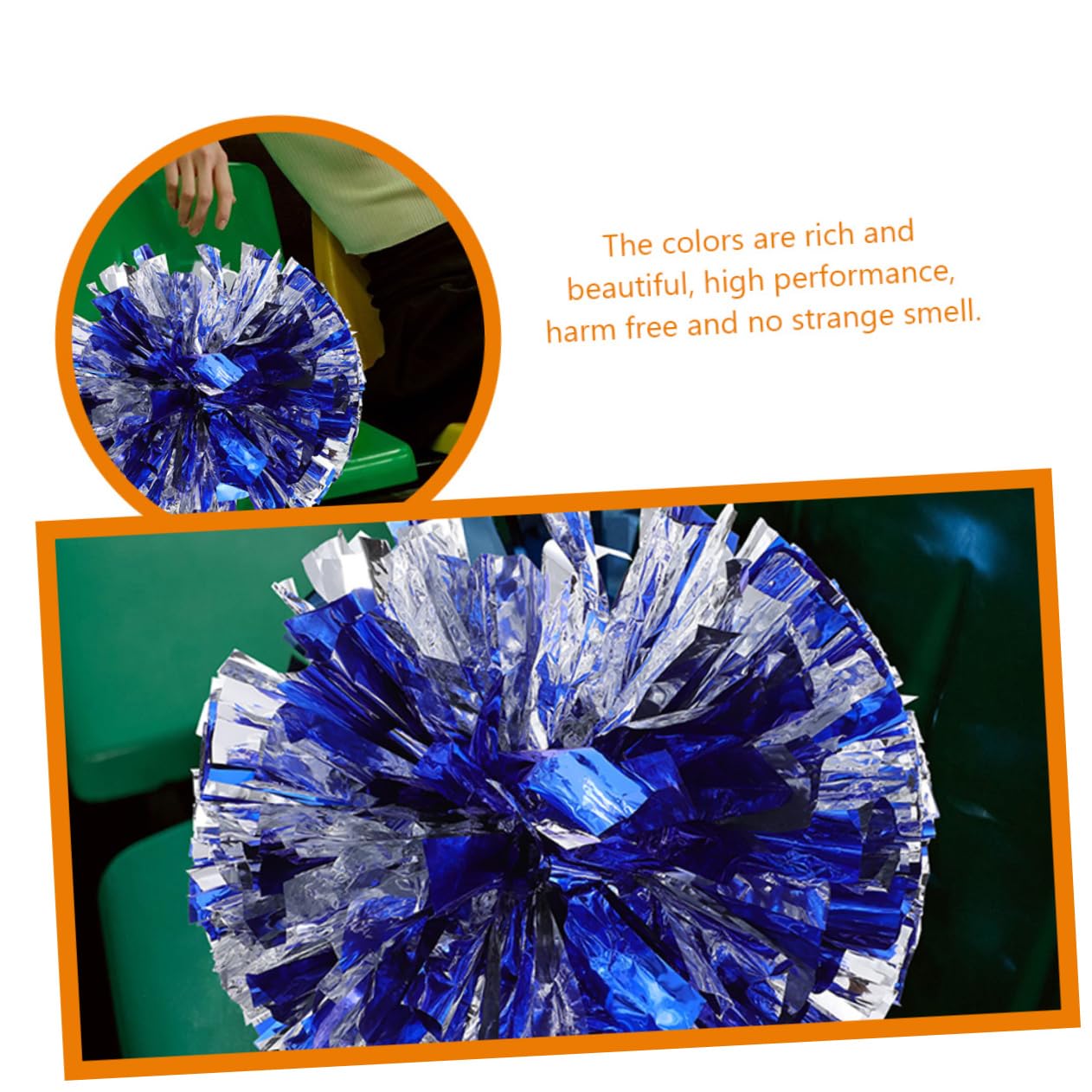 Balacoo 6Pcs Cheerleader Poms Reusable Cheer Props for Dance Parties Sports Events Lightweight Cheerleading Accessories