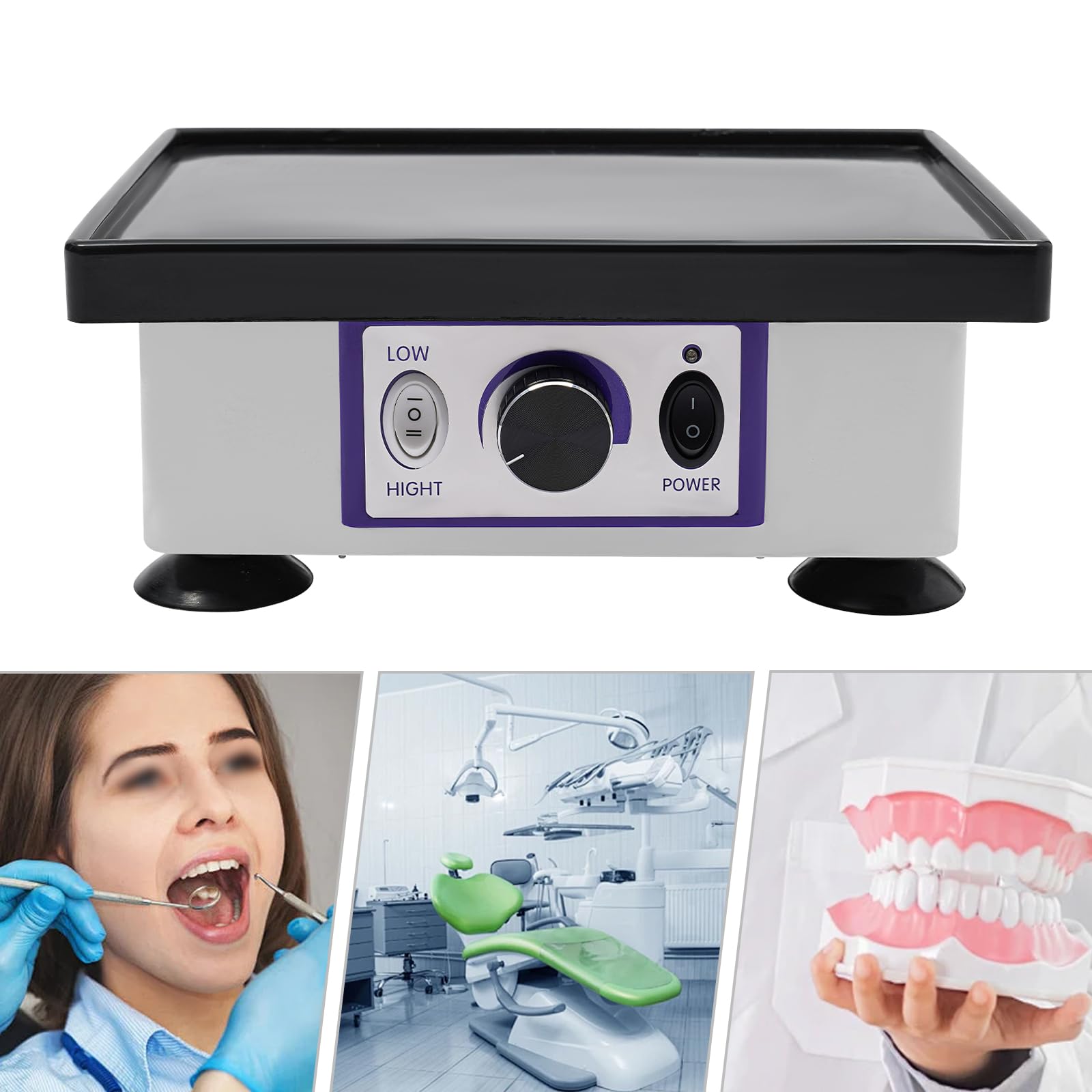 Oscillatore Quadrato Dentale Vibrazione per Gesso Vibrazione per Laboratorio 150W Kit per Laboratorio Odontoiatrico Ospedale Dentista Clinica - 24×18×10cm