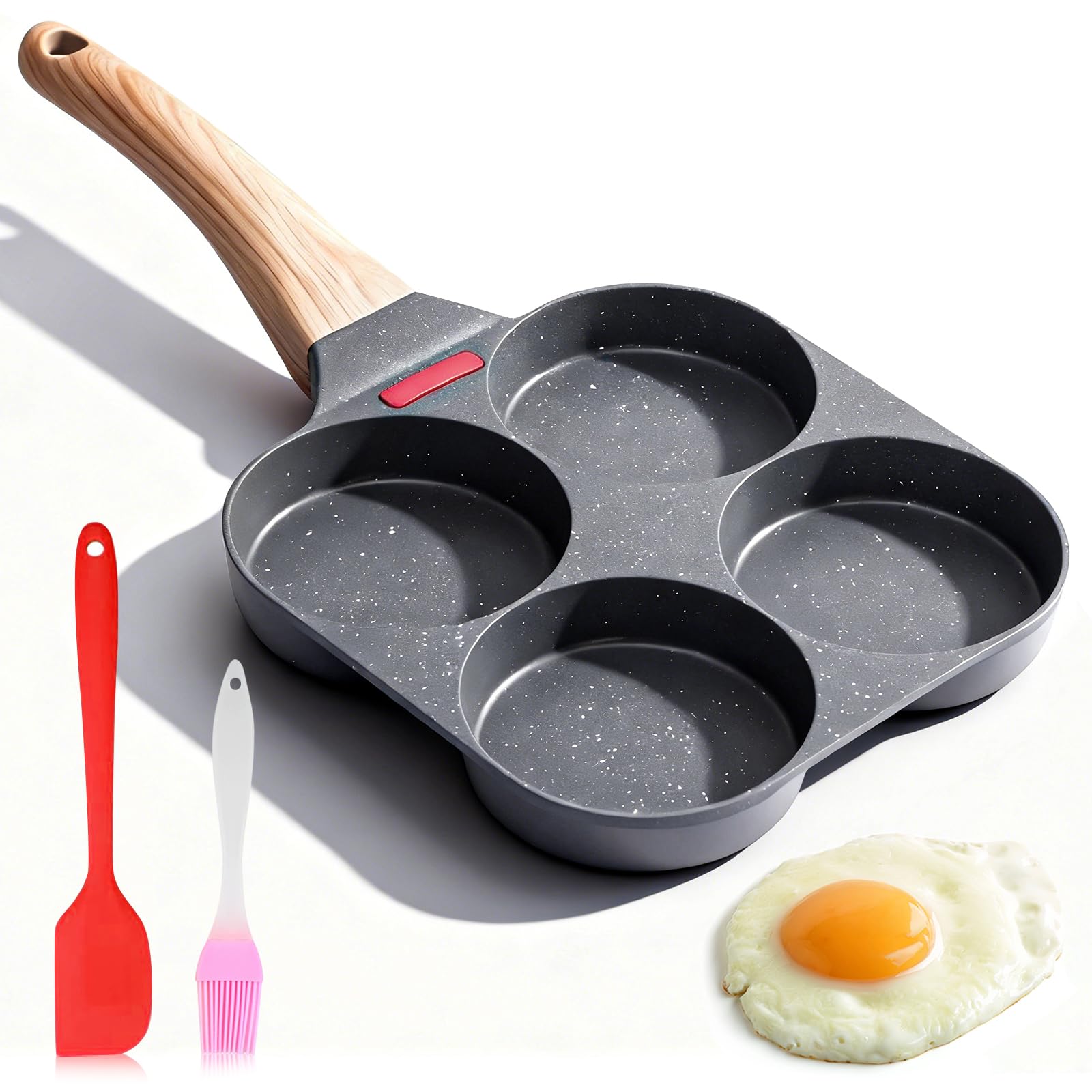 4 Cups Pancake Pan Omelette Nonstick Mcgriddle Pan Egg Frying Breakfast 4 Section Suitable For Gas Stove And