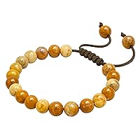 Vista 114 de Amazing Gemstone Yaxaite Bracelet for Women Men's Gifts - Protection Healing Crystal Bracelet - 8mm Gemstone Beaded Adjustable Bracelet Pulseras