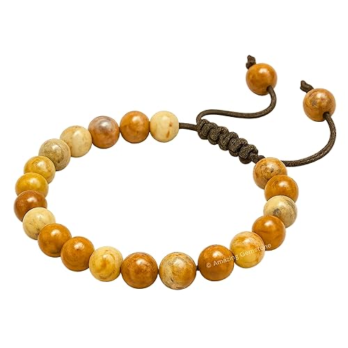 Vista 114 de Amazing Gemstone Yaxaite Bracelet for Women Men's Gifts - Protection Healing Crystal Bracelet - 8mm Gemstone Beaded Adjustable Bracelet Pulseras