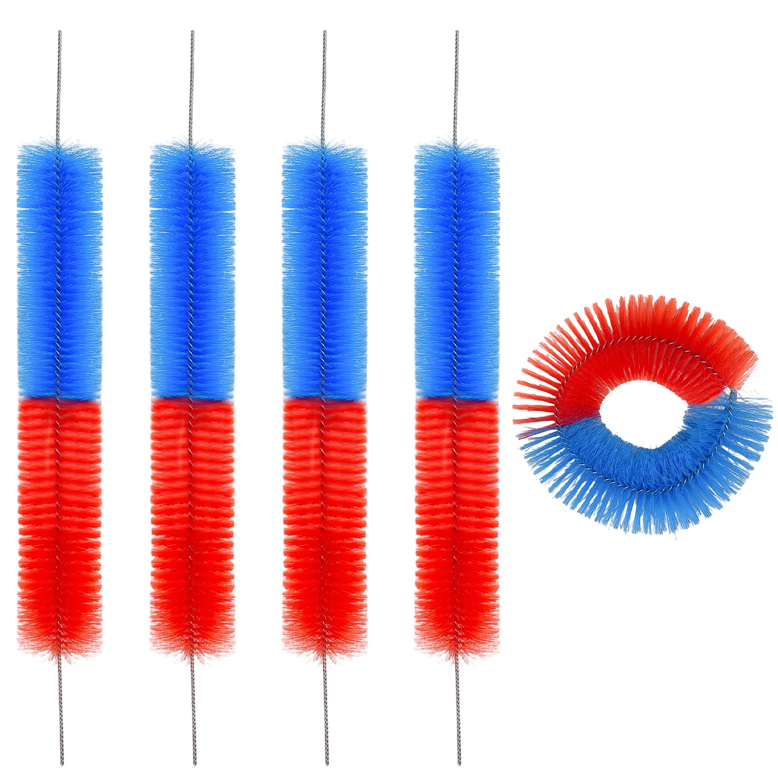 4 Pcs Bike Cleaning Brush, 320 * 220 * 40mm, Bicycle Polishing Rings, Blue and Red Alternating, Hub Polishing