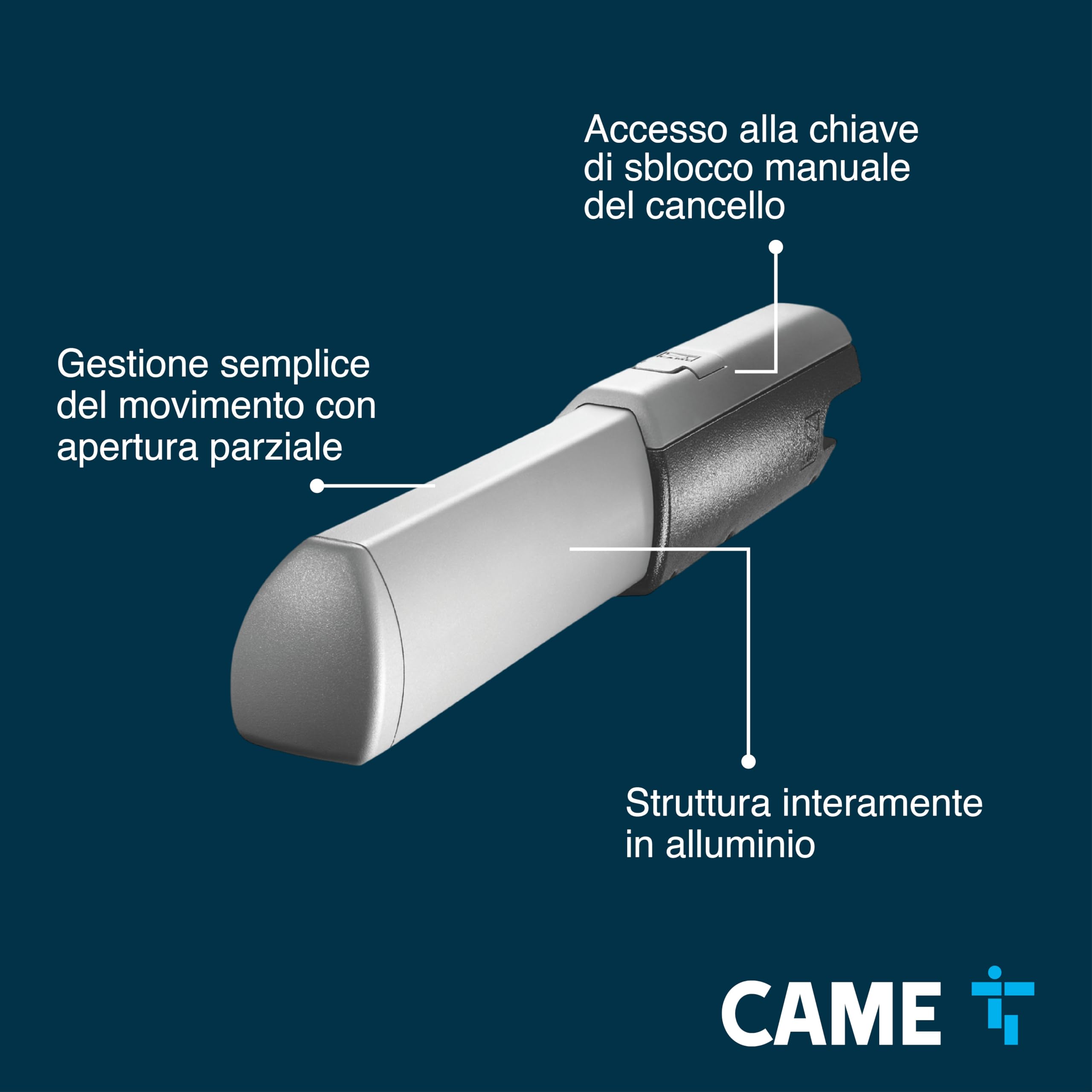 CAME Motoriduttore ATI 230V irreversibile per cancelli battenti con anta fino a 5m e 400kg con micro di finecorsa di apertura per movimenti sicuri ideale per uso residenziale e condominiale