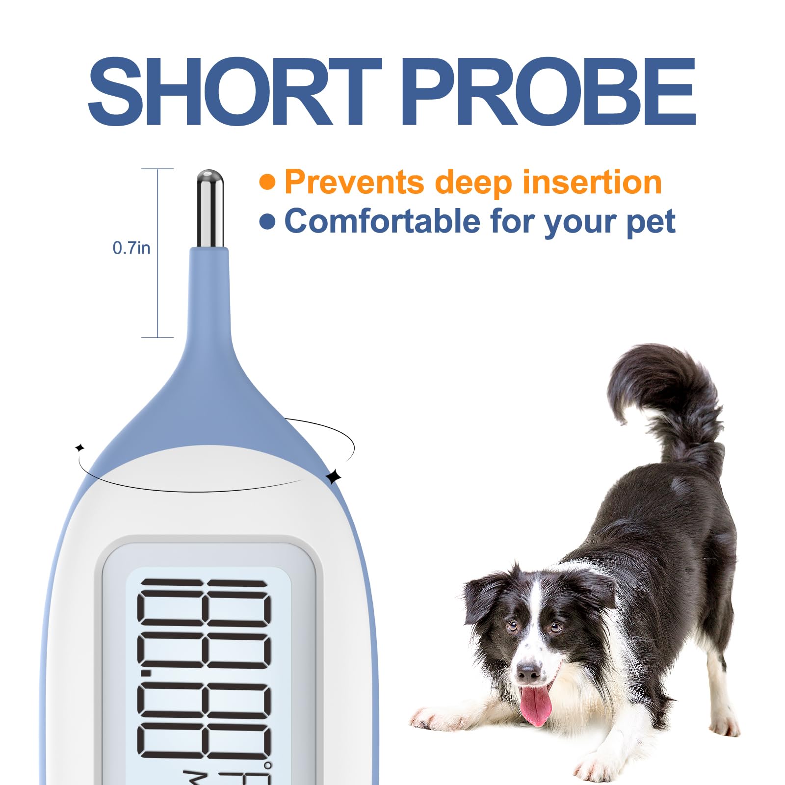 Pet Thermometer, Friendly Short Probe,Comfort Flexible,10-Sec Reading, ℃/℉ Switchable - Image 3