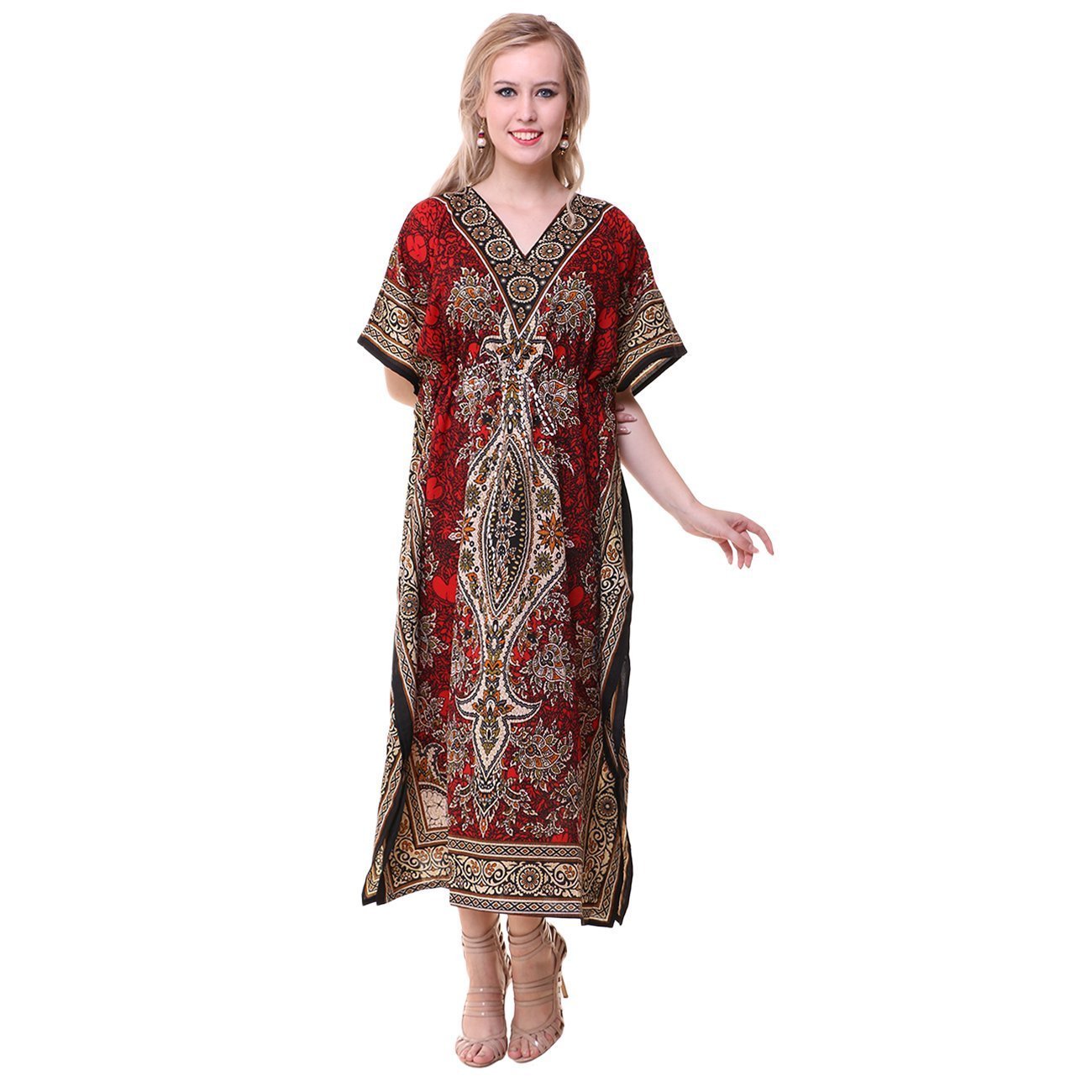 royal kurta Women Dashiki Kaftans Light Viscose Kimono Kaftan Lounger Dress 56"-picture-11