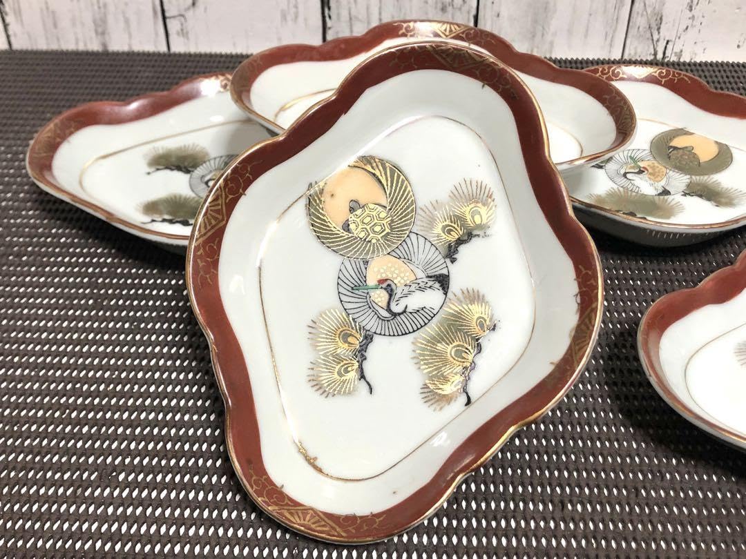 6客古伊万里、金彩染付け皿 【公式通販】