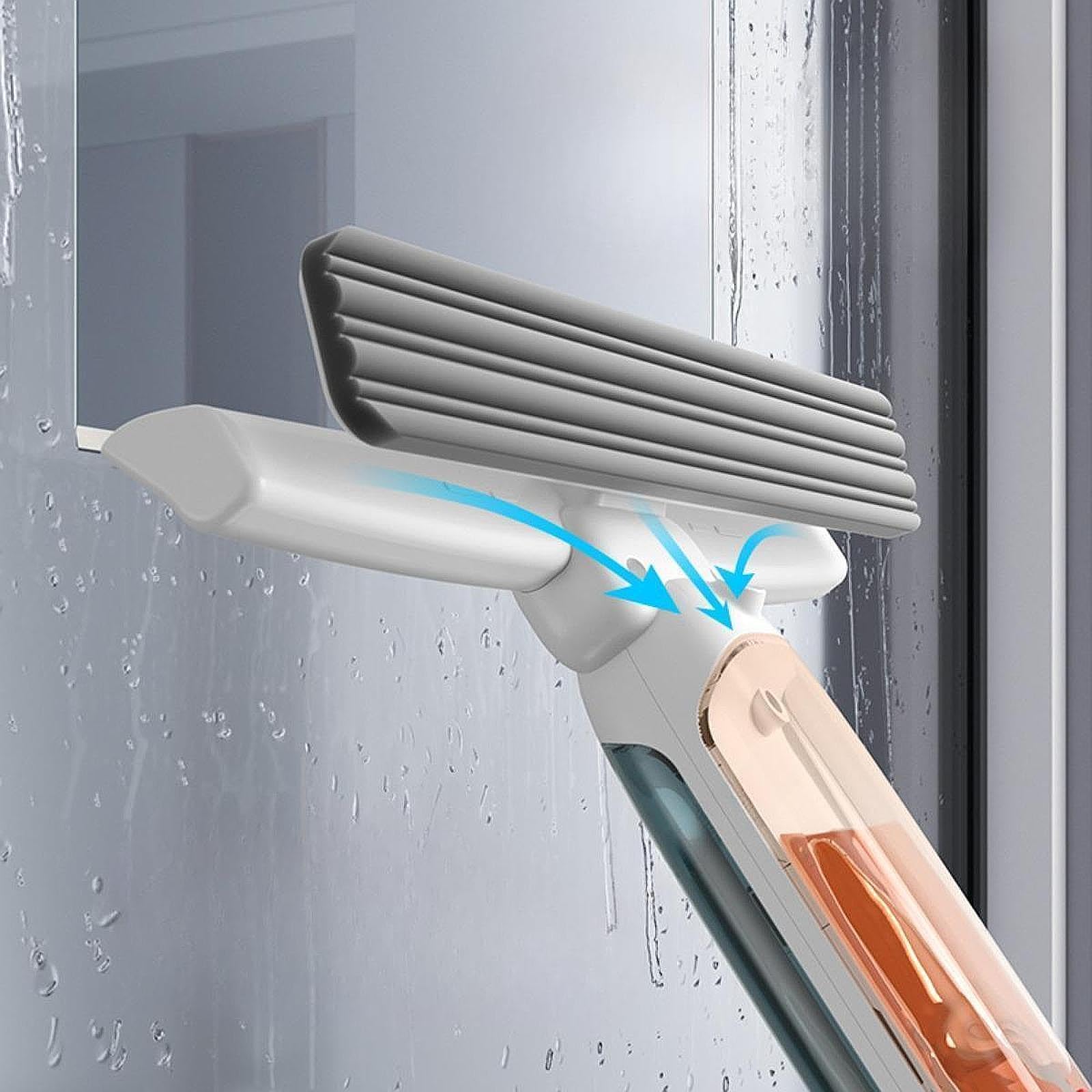KESOTO Kit de Limpieza para Ventanas, Herramienta de Lavado, Limpiacristales para Interiores Y Exteriores, 24 Cm X 190 Cm