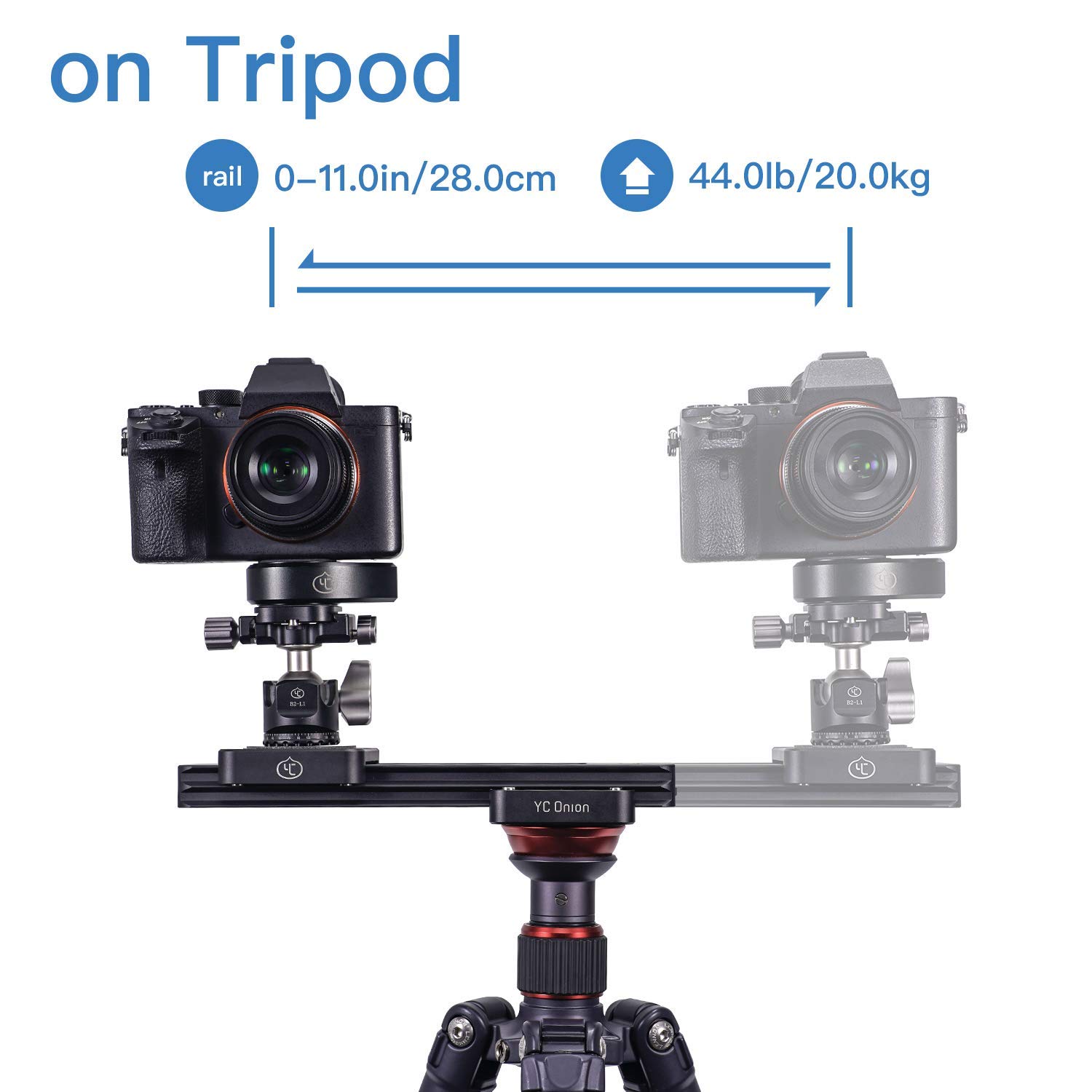 Mini Rail Curseur Glissière Portable pour Caméra 9 "/ 23cm Amortissement Hydraulique pour DSLR Caméra Vidéo Vlog Téléphone GoPro - par YC Onion