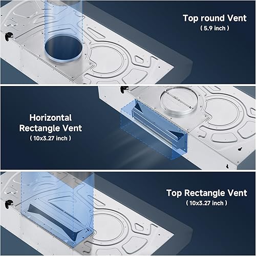 Miniatura 9 de AMZCHEF Campana extractora para debajo del gabinete de 36 pulgadas, 700CFM de acero inoxidable para estufa de cocina, campana de ventilación de 3