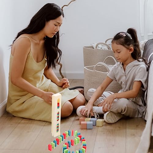 Miniatura 5 de Toyvian 1 juego de accesorios de dominó mini tren de dominó mexicano juego de tren de dominó juguete de tren de dominó para niños, bloques de dominó