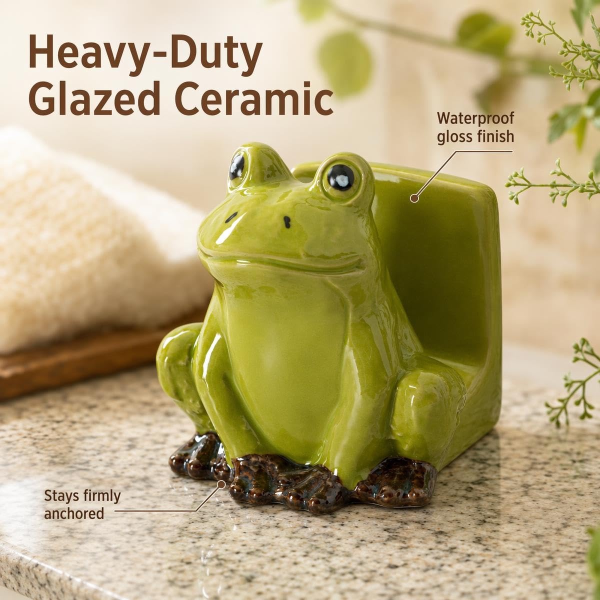 Cute Frog Sponge Holder - Kitchen Sink Organizer -6