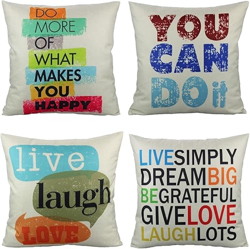 Vakado - Funda decorativa para cojín de exteriores, diseño de flamencos, hojas tropicales y una frase, hecha de lino, de 18 x 18 pulgadas, para