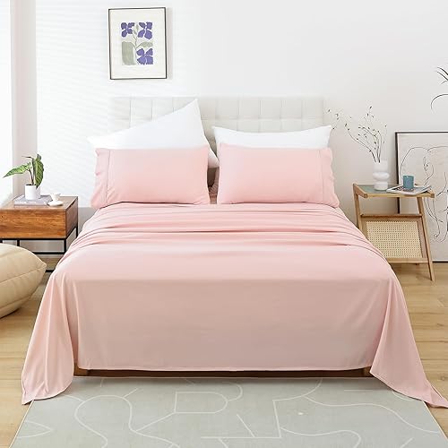 Whitney Home Textile Juego de sábanas tamaño King, sábanas de cama suaves y cómodas, ropa de cama transpirable y refrescante de hotel para mujeres,