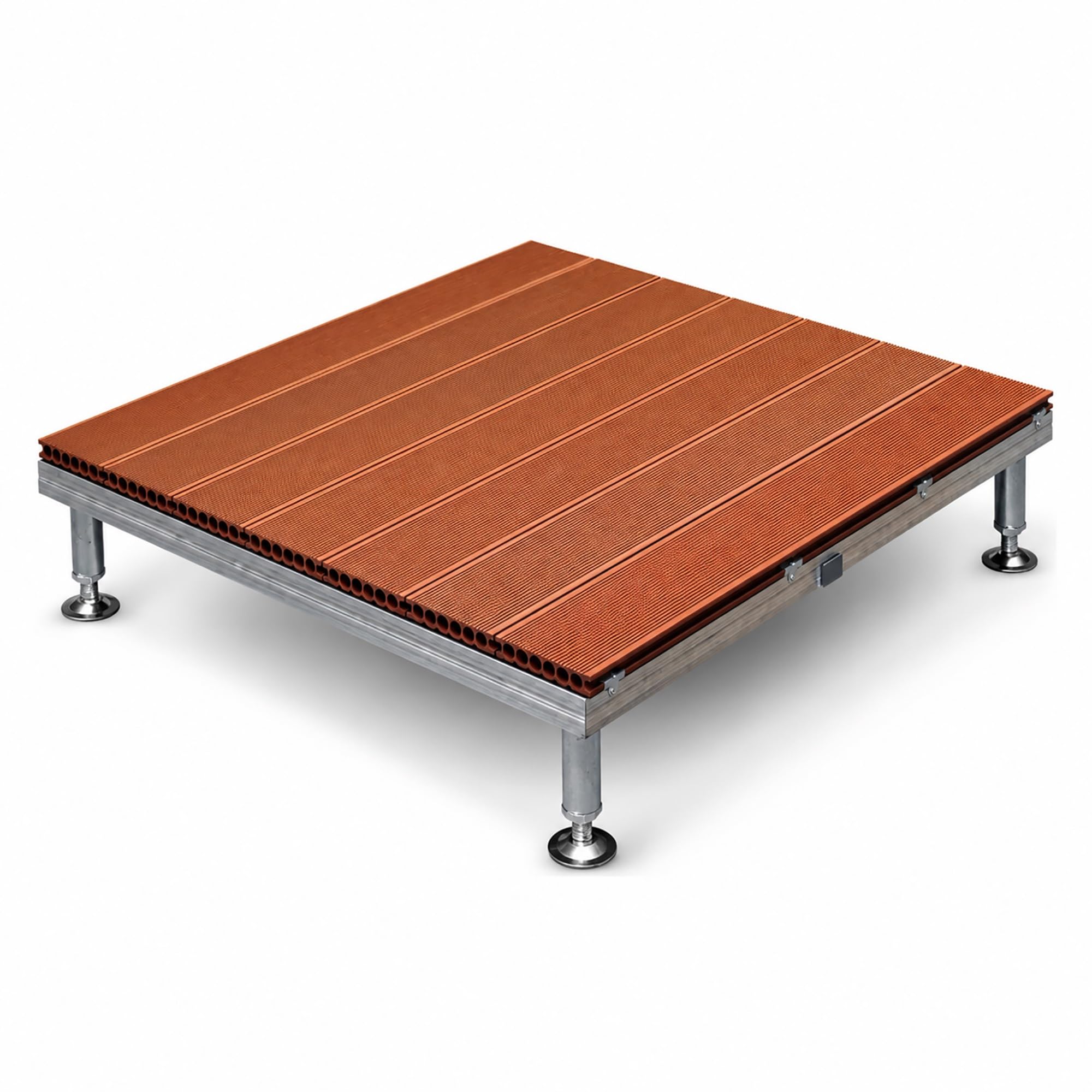 Piattaforma Modulare Rialzata da Patio, Pavimento Modulare in Composito | 84 x 84 cm, Superficie Antiscivolo, Piastrelle Impermeabili per Balcone, Patio e Portico