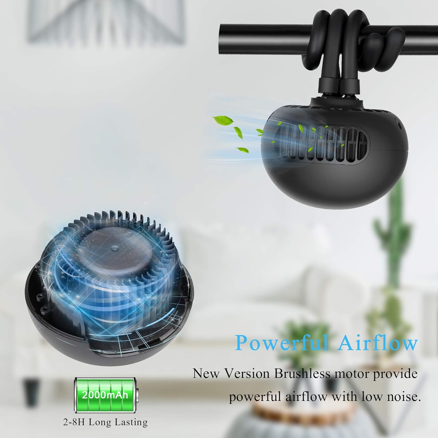 TDONE Portable Stroller Fan Mini Personal Fan with Flexible Tripod, Battery Operated Stroller Fan Rechargeable USB Fan 3 Speeds Bladeless Fan Baby Fan for Stroller Carseat Travel Camping Treadmill : Baby