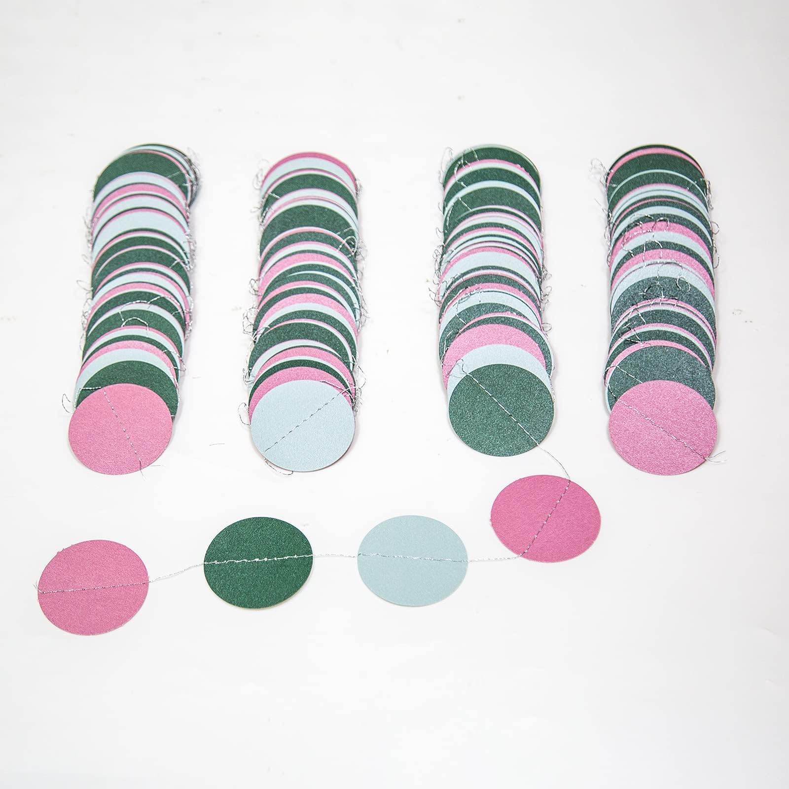 Cheerland Weiche blaue Rose Pink Dunkelgrüne Kreis-Girlande für Hochzeit, Party, Dekoration, hängende Kreise, Punkte, Luftschlangen, Hintergrund, Banner, Dekoration für unter dem Meer, Geburtstag