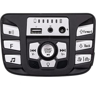 12V Children's Electric car Multifunctional PCB Black and White Center Panel, Printed Circuit Board Control Entertainment Operating System Power Wheel Accessories Replacement Parts