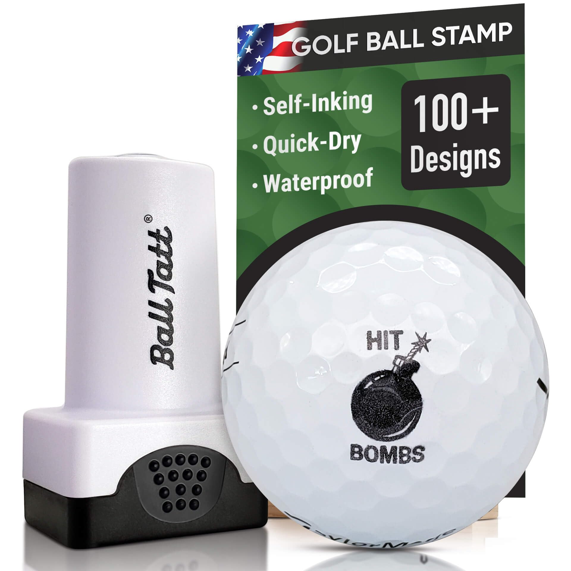 Hit Bombs znaczek do piłki golfowej, stempel do piłki golfowej, samotuszujące znaczniki do piłek golfowych, narzędzie do oznaczania piłek golfowych wielokrotnego użytku do identyfikacji