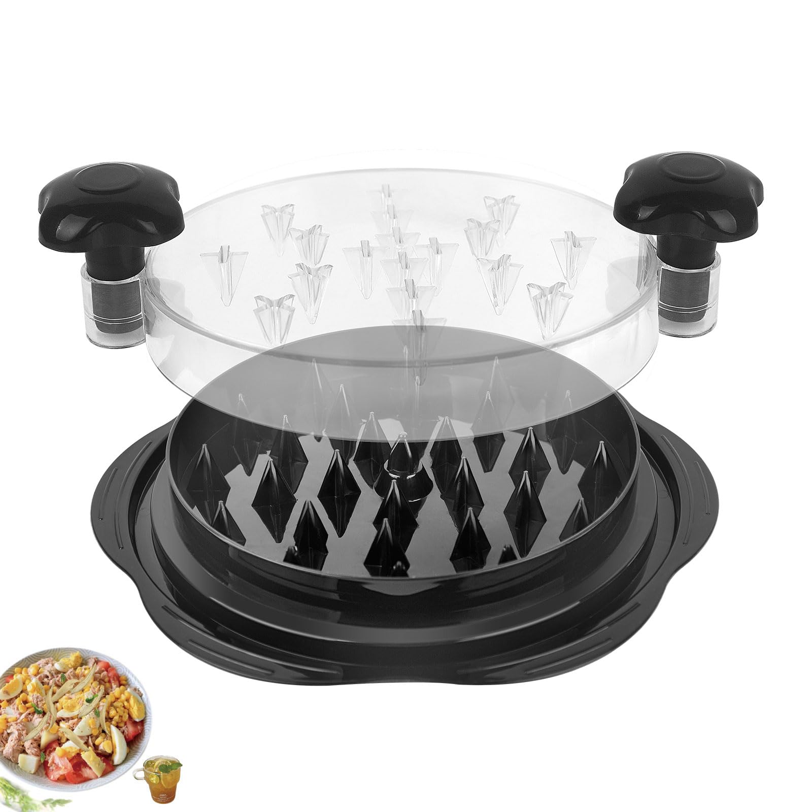 Black Large Meat Shredder Twist Tool - Improved Structure, Non-slip Design for Safety, Includes Brush and Fork, Suitable for Various Meats (BPA-free)