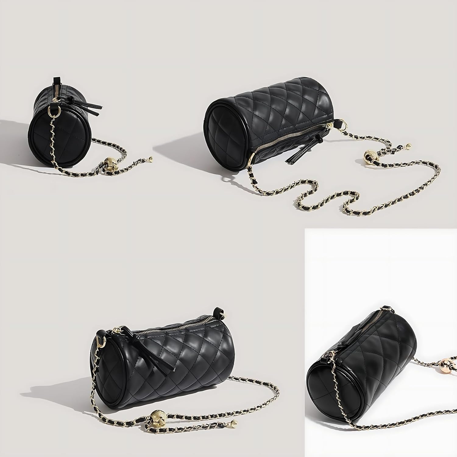 Barrel Bag Womens Cylinder Purse Crossbody Handbags Trendy Cool Round Circular Bags Casual Veagan Leather