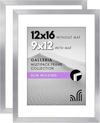 Vista 421 de Americanflat Portarretratos de 8 x 12 pulgadas con plexiglás pulido, juego de 2 portarretratos de 6 x 8 pulgadas con paspartú o para fotos de 8 x 12