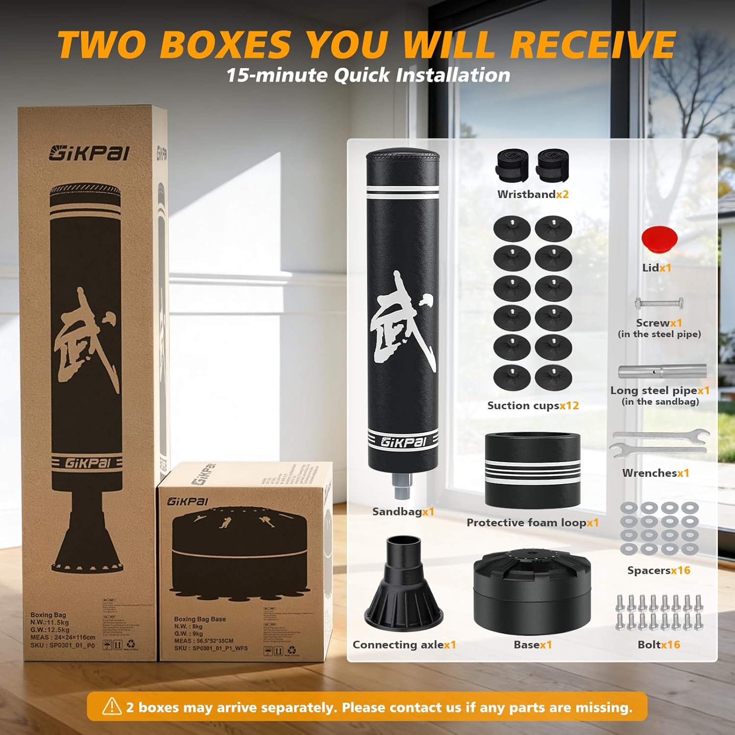 GIKPAL Freestanding Punching Bag for Adults 67'' Heavy Boxing Bag with Boxing Gloves, No Spring Low-Noise Standing Bag for Home Office Kickboxing - Image 7