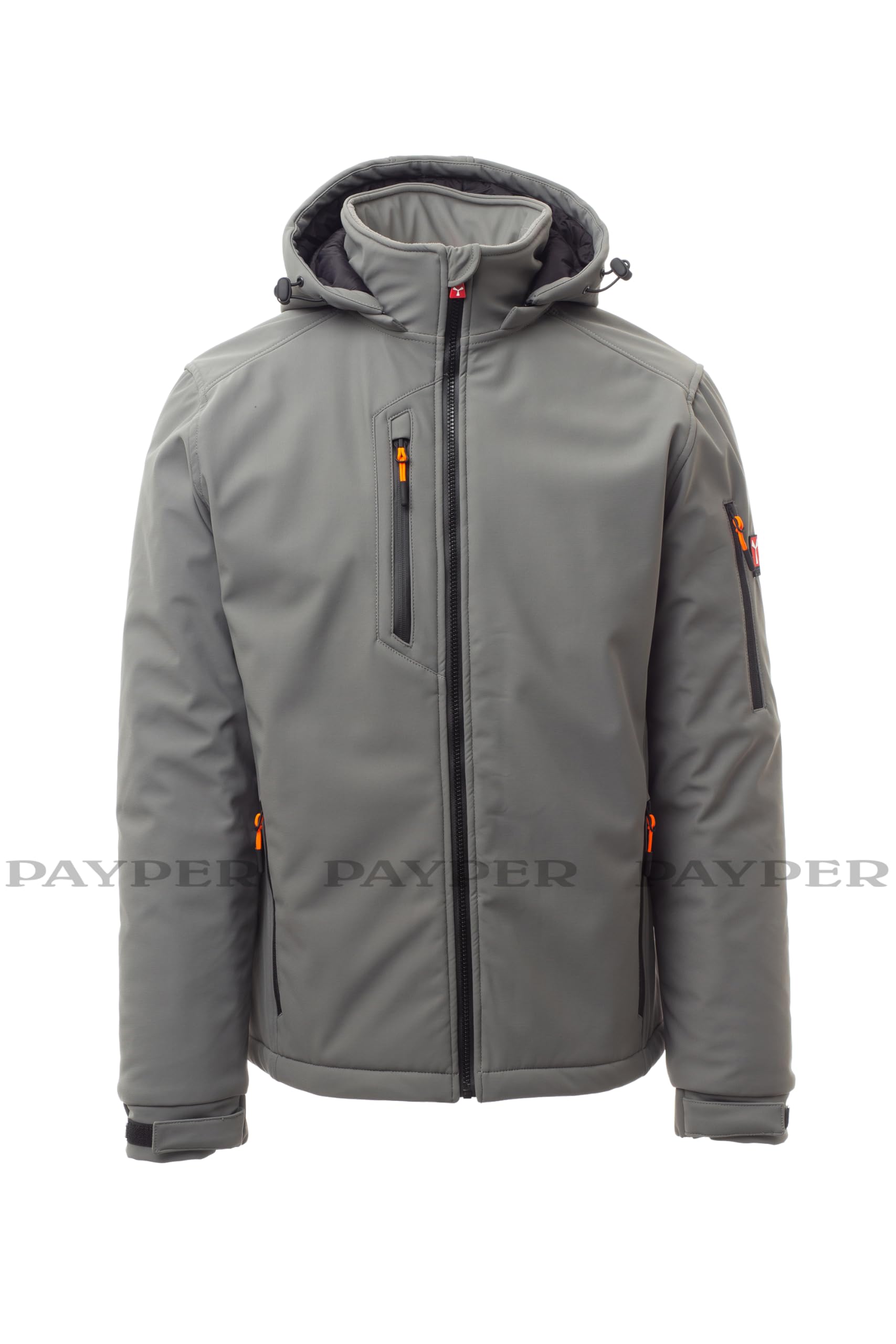 PAYPER Giacca Softshell Invernale da Esterni Creek Pad Unisex Grigio Fumo/Nero Taglia L