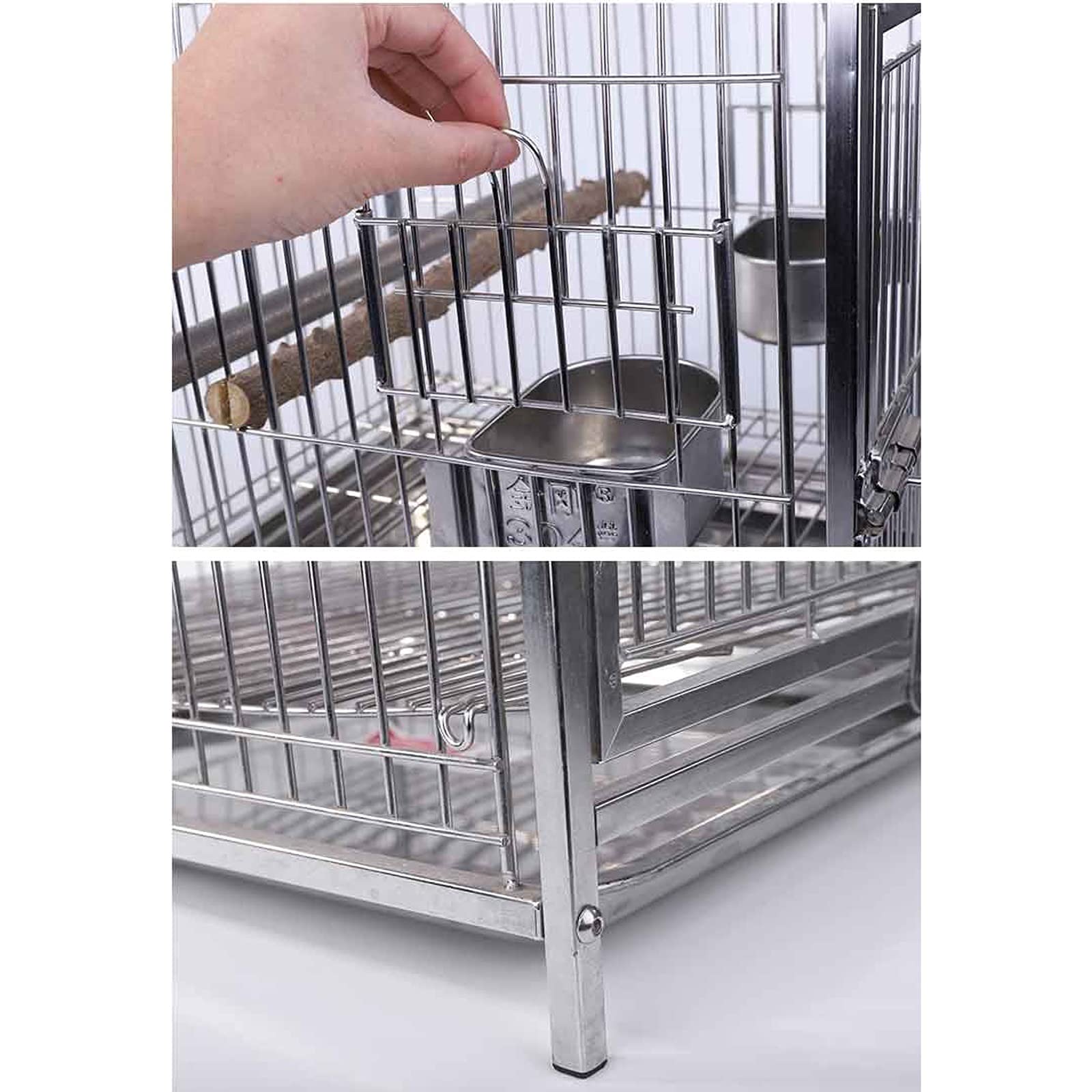 Jaula De Metal Forjado para Periquitos, De Acero Inoxidable, De Acero Inoxidable, para Viajes, Adecuada para Jaulas De Pájaros, como Jaulas para Periquitos, Parques
