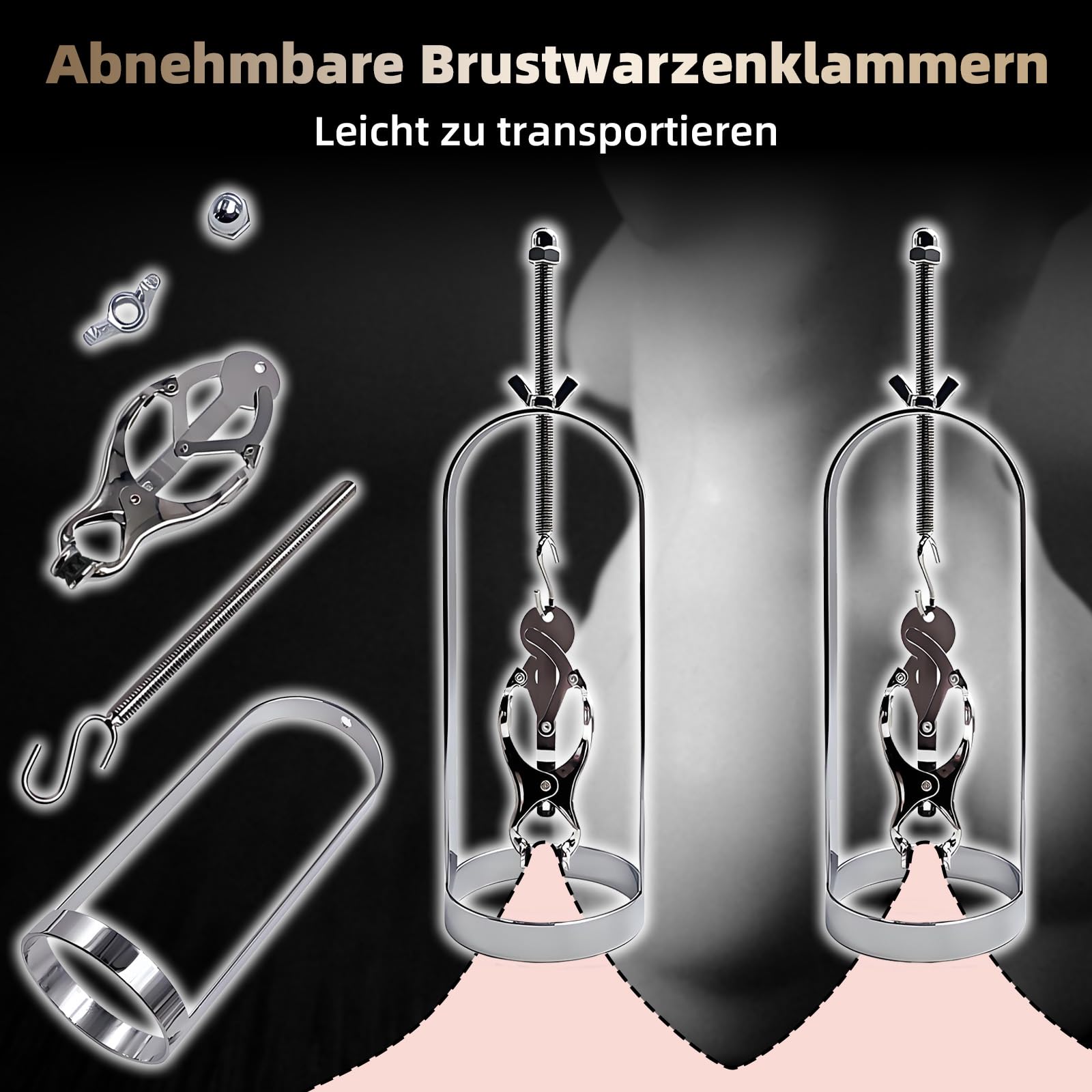 Pinces à Tétons étirer Le Mamelon Métal Ajustable Pinces à Tétons Mamelons Sexe Extrême Hommes Jouets Sexuels Pour Femmes Bdsms Jouets Durs (silver color)