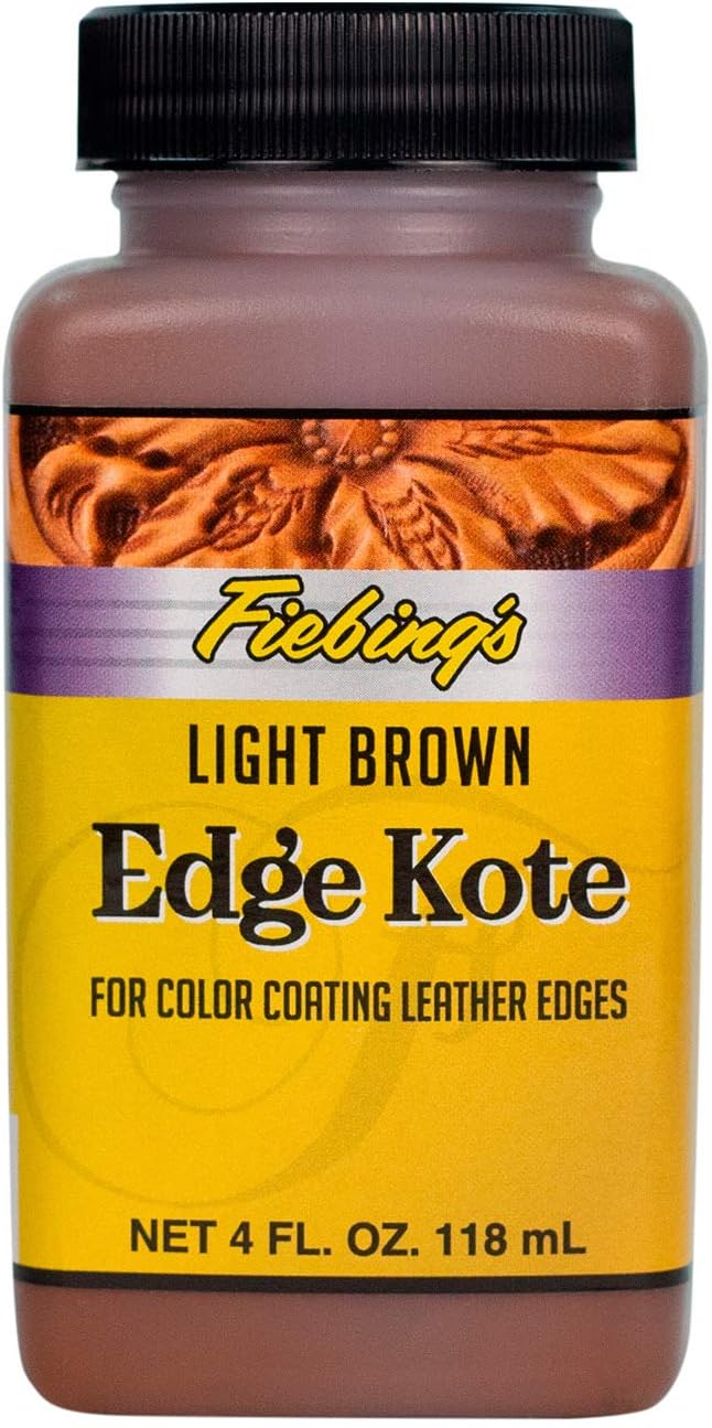 Fiebing's Edge Kote (4oz, Light Brown) Leather Edge Paint for Shoes
