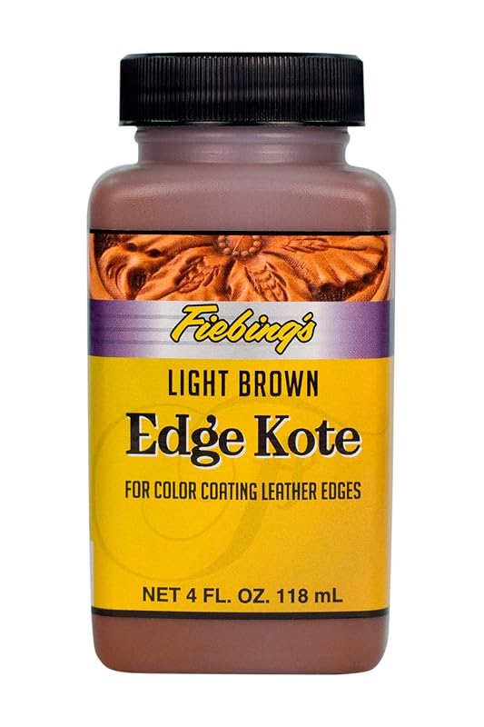 Tinta para bordas de couro Edge Kote Fiebing's marrom-claro, frasco de 120 mL