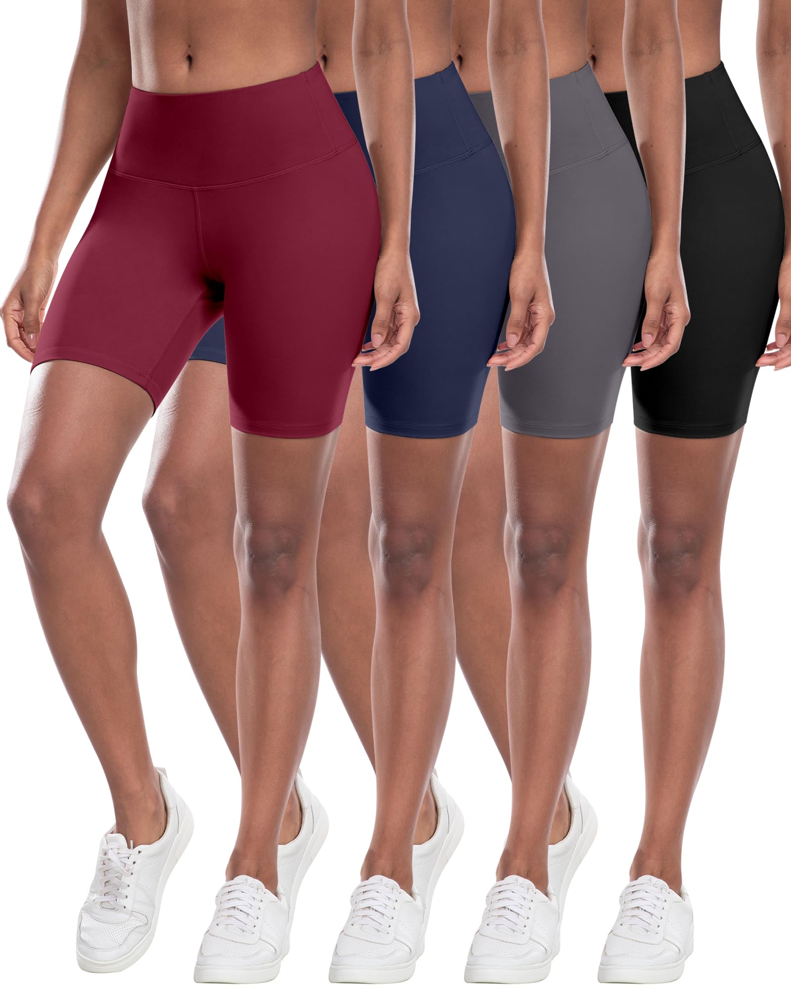 CHRLEISURE High Waisted Spandex Biker Shorts, Workout Booty Soft Yoga Shorts for Women