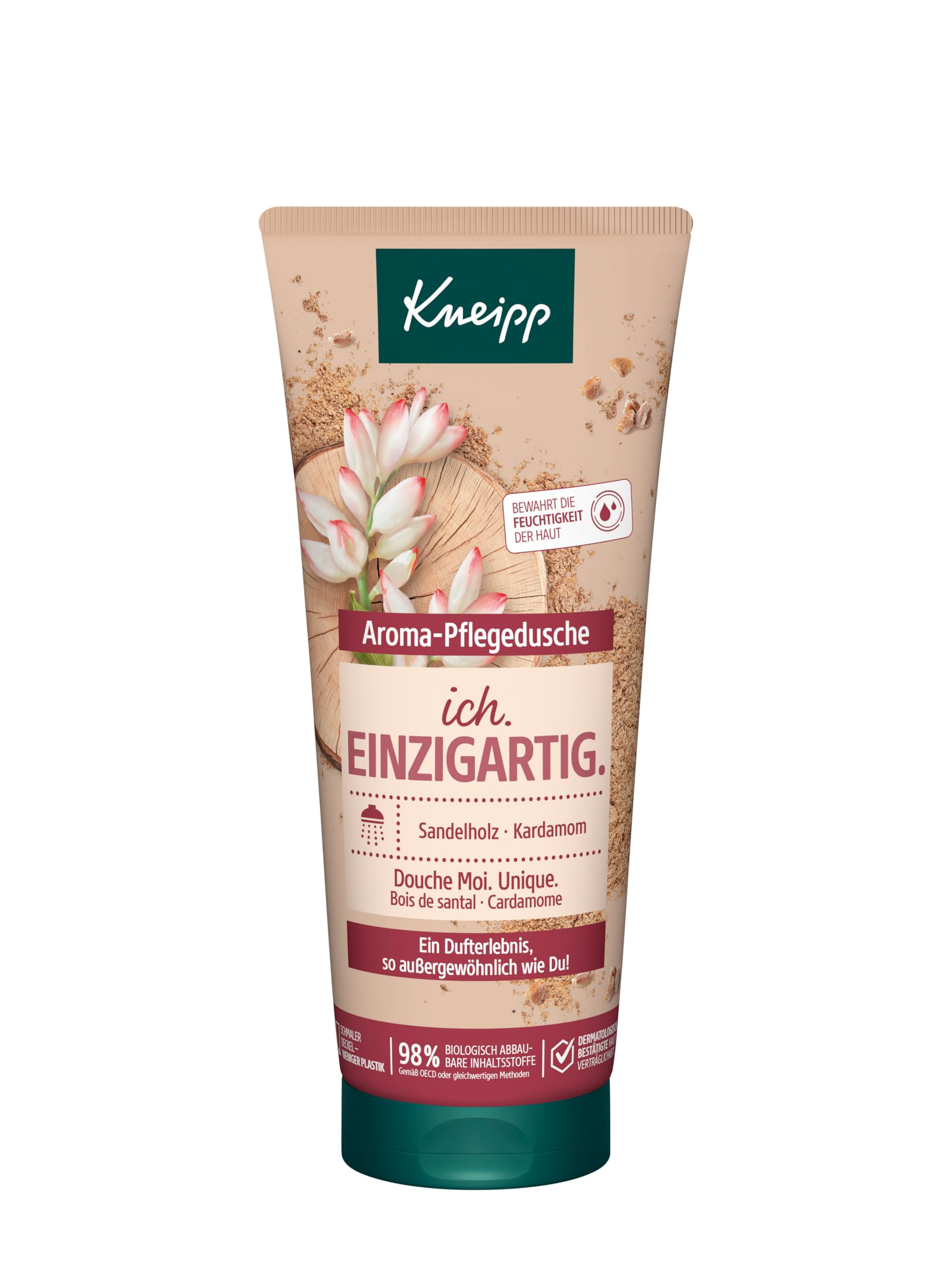 Kneipp Aroma Shower Gel with Natural Extracts of Sandalwood and Cardamom for a Luxurious Shower Experience Formulation without Microplastics 200 ml