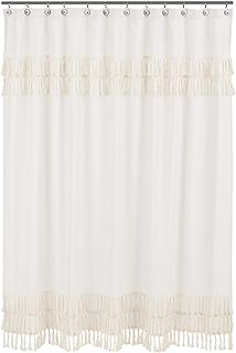 Minimalist Boho Chic Solid Ivory Cream Macrame Fringe Knotted Tassel Dec...