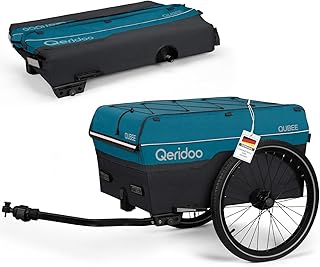 Qeridoo Qubee | Klappbarer Lastenanhänger | Fahrradanhänger & Bollerwagen faltbar mit Luftreifen | Fahrrad Zubehör Transport | Bike Trailer