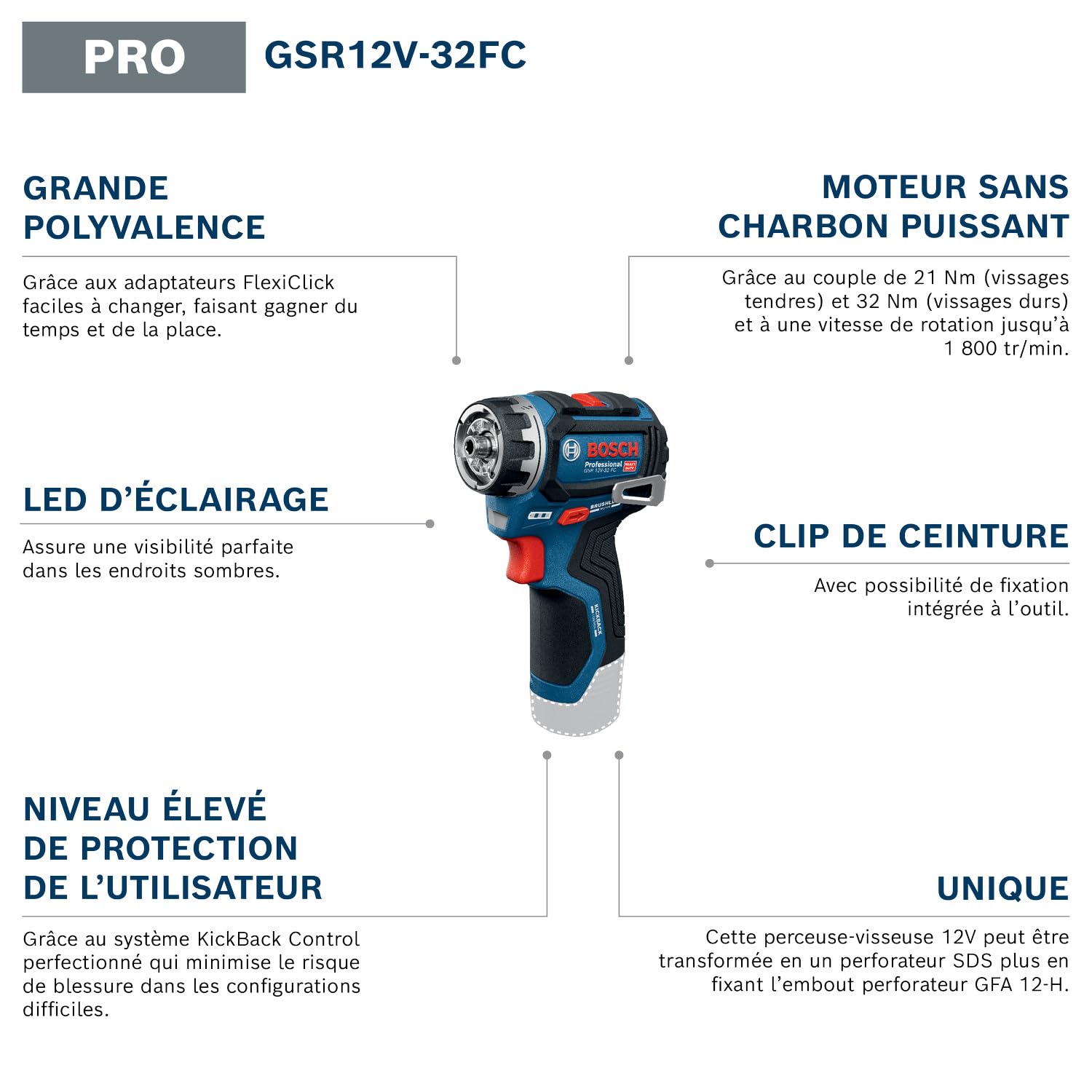 Bosch PRO Tournevis GSR 12V-32 FC