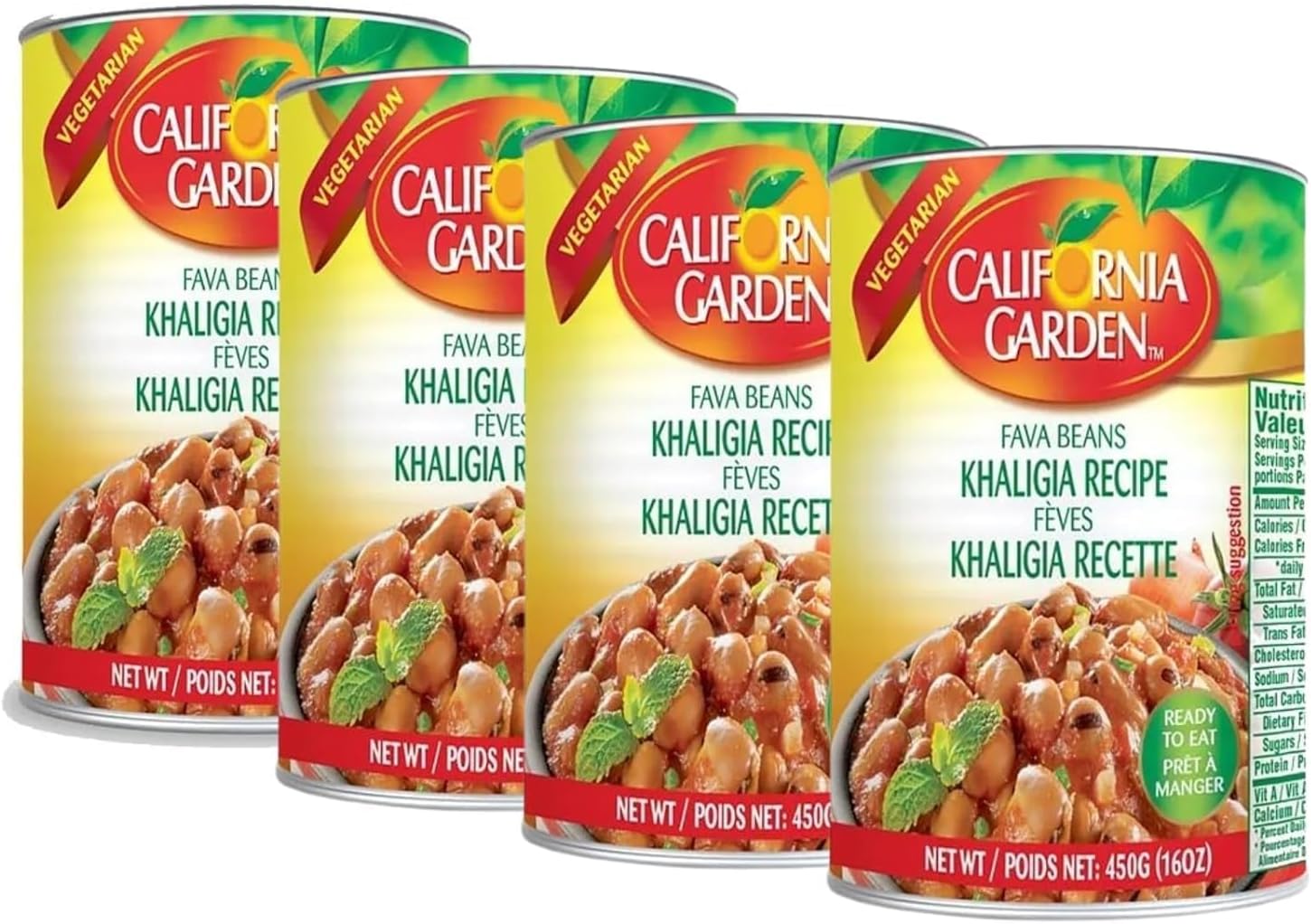 California Garden Fava Beans Khaligia Recipe 450g (4 cans)