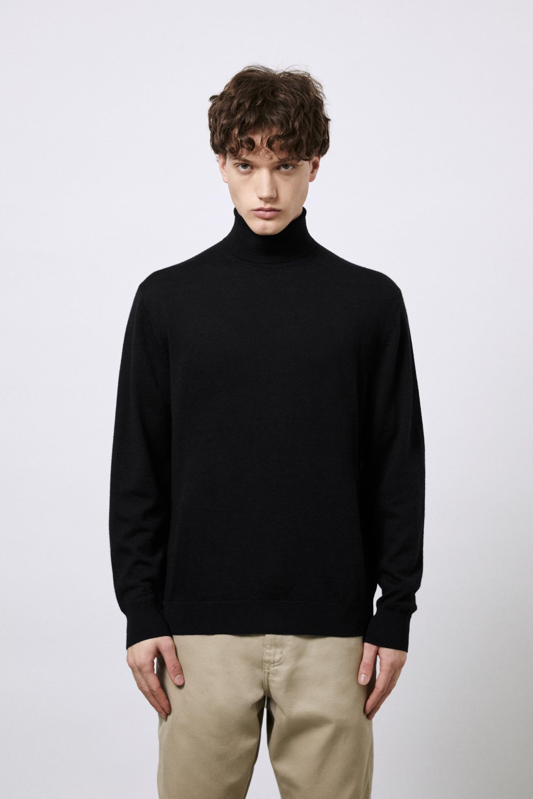 Diana Studio - Pull à col roulé, Homme, 100% Laine Mérinos, Couleur Unie, Manches Longues, Coupe Classique