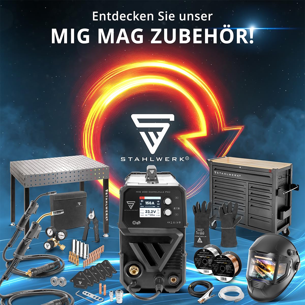 STAHLWERK MIG/MAG Aluminium Schweißdraht Ø 1,0 mm ER4043 (AlSi5) – 2 Stück je 0,45 kg D100-Spule, 16 mm Dorn, spritzarm, hochwertige Massivdrahtelektrode zum Schweißen von Aluminium mit Schutzgas