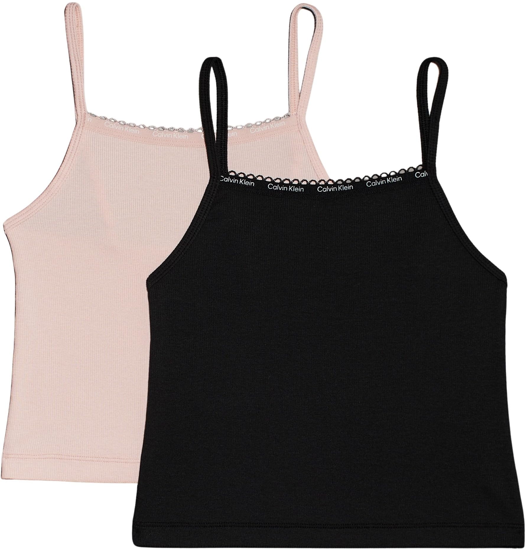 Calvin Klein Jeans Koszulka bez rękawów dla dziewczynek, Różowy (Peachwhip/Pvhblack), 10-12 lat