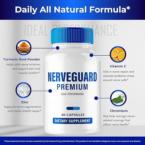 Miniatura 6 de Nerve Guard - Píldoras prémium para neuropatía, pastillas de suplemento de salud nerviosa avanzada NerveGuard - Máxima fuerza, circulación saludable