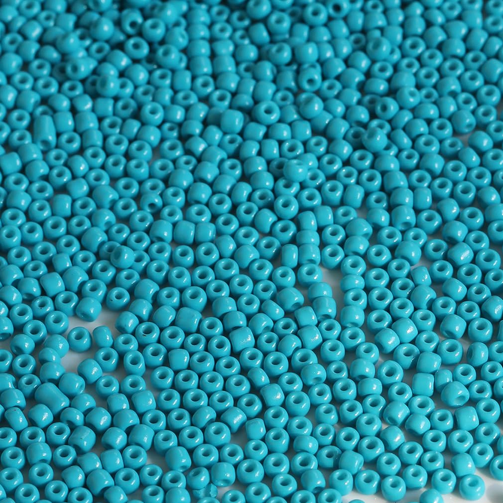 Bala&Fillic Turquoise Blue Color 3mm Seed Beads About 3600pcs/100Grams in Bag, 8/0 Glass Craft Beads for Making Bracelet Necklace Earring(Turquoise Blue)