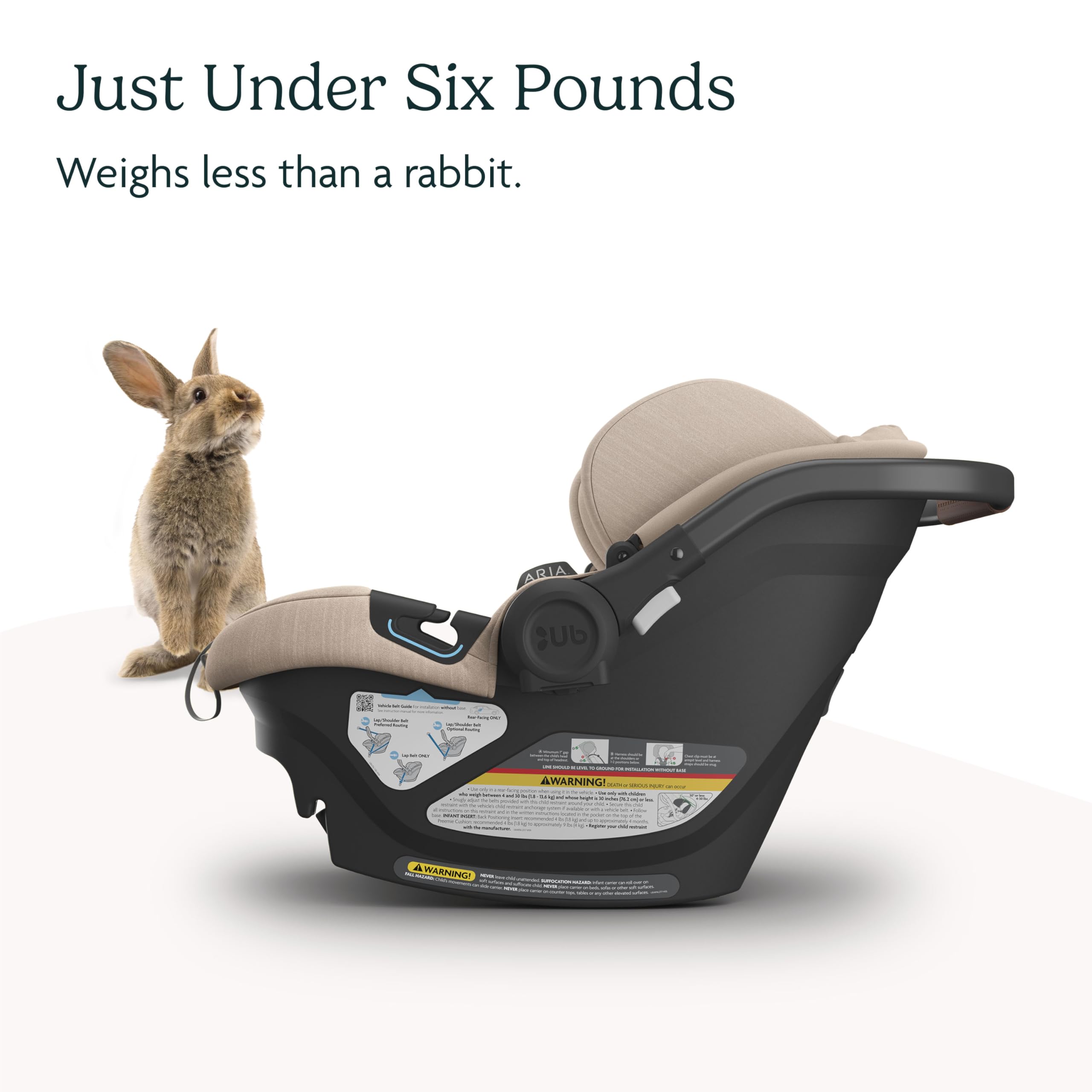 UPPAbaby Aria Lightweight Infant Car Seat/Just Under 6 lbs for Easy Portability/Base with Load Leg + Infant Insert Included/Direct Stroller Attachment/Declan (Oat Mélange/Chestnut Leather) : Baby