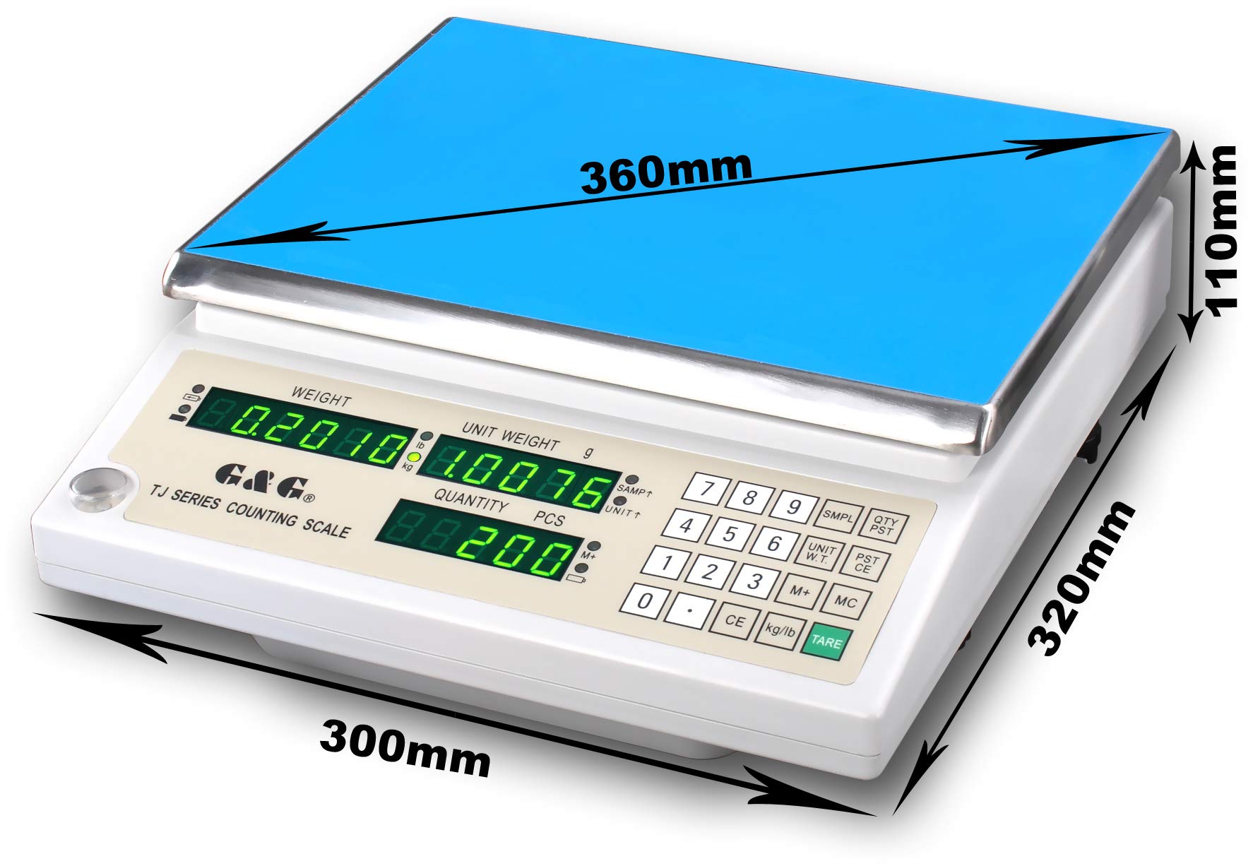 G&G TJ-Baureihe Zählwaagen 3Kg-0.1g/6Kg-0.2/15kg-0.5g/30kg-1g Präzisionswaage Laborwaage Industriewaage Plattformwaage