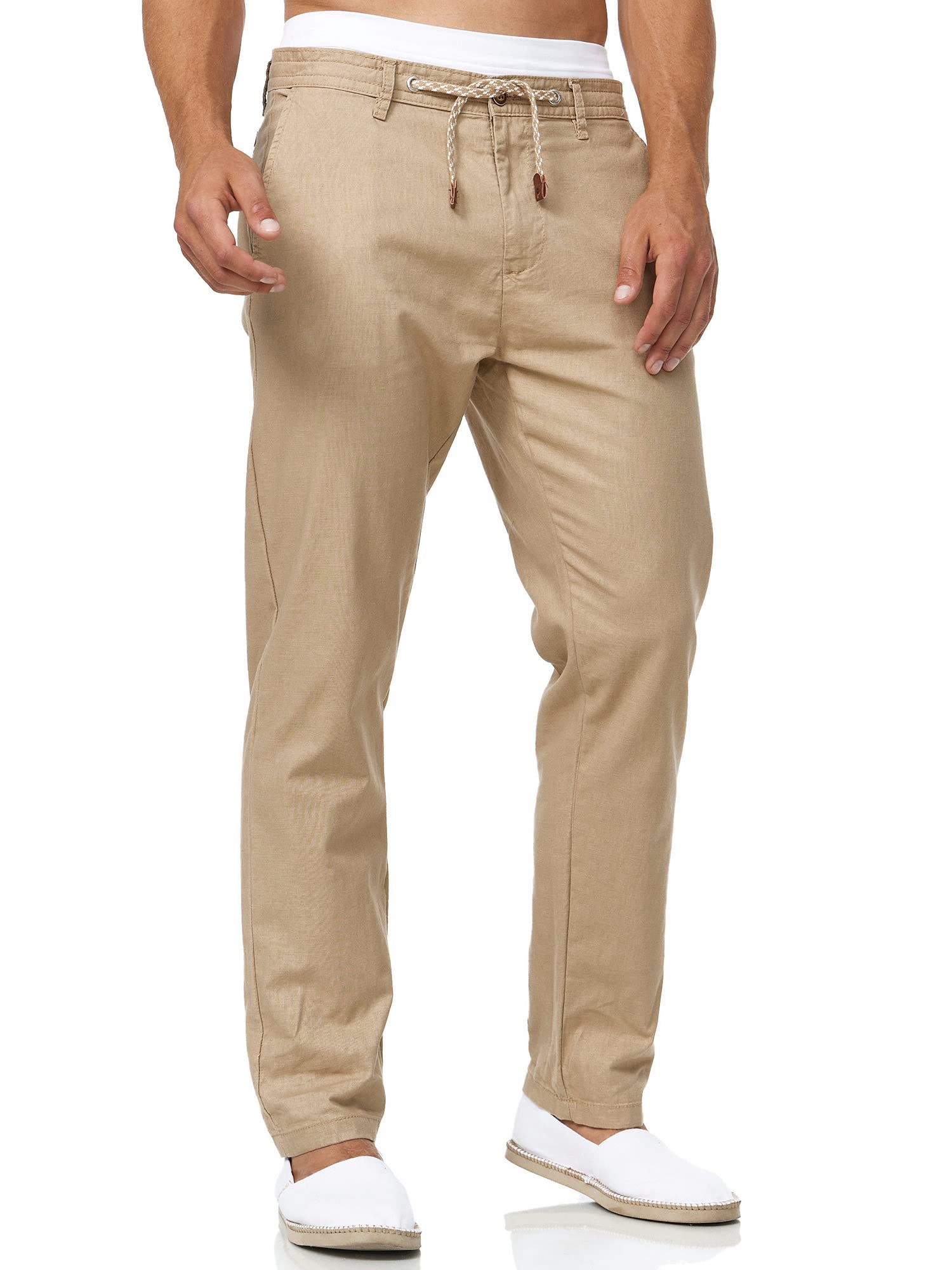 Indicode Hommes Veneto Pants | Pantalon en Lin et Coton
