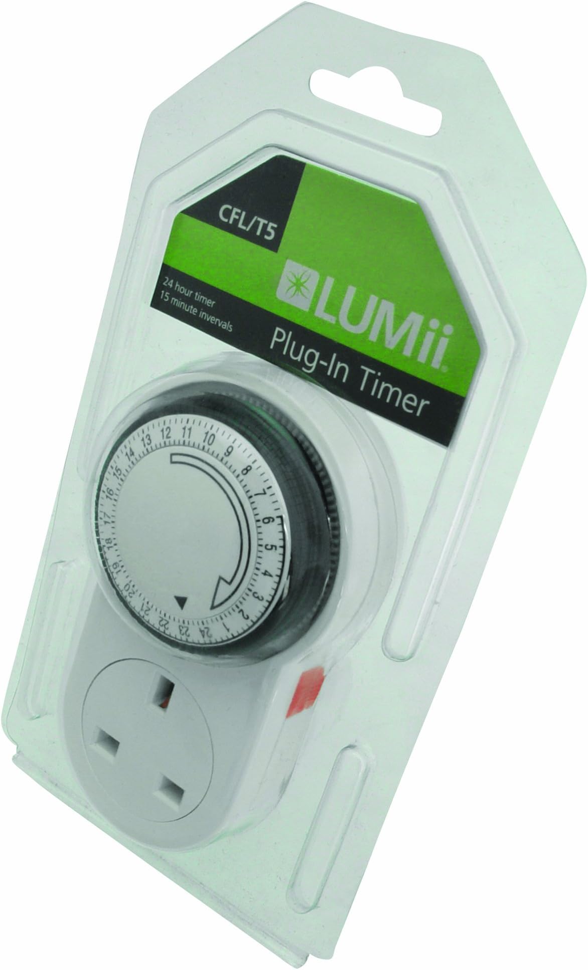 LUMII24Hr Manual Timer - White/Black