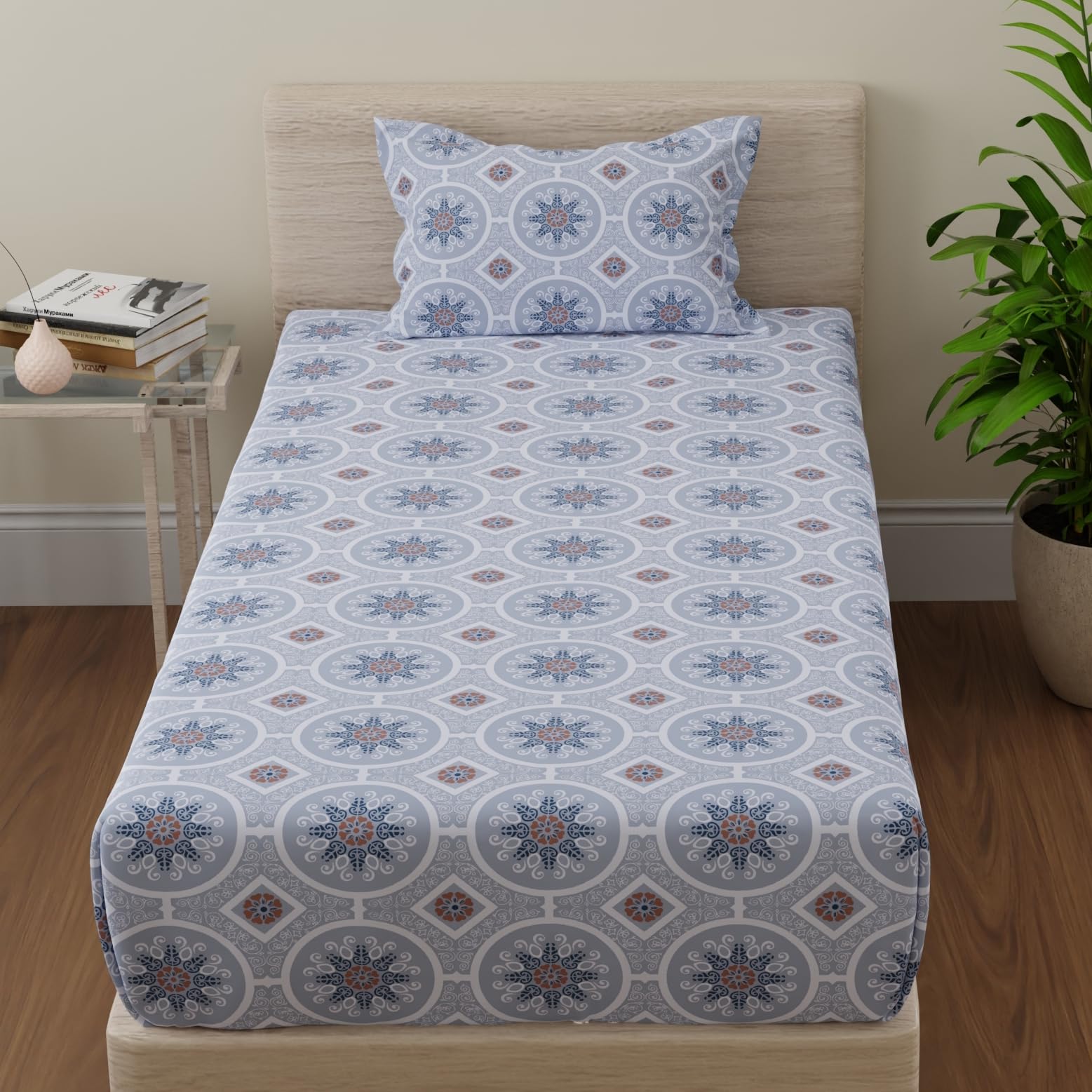 HUESLAND Mandala Bedsheets - Queen Size Cotton -23